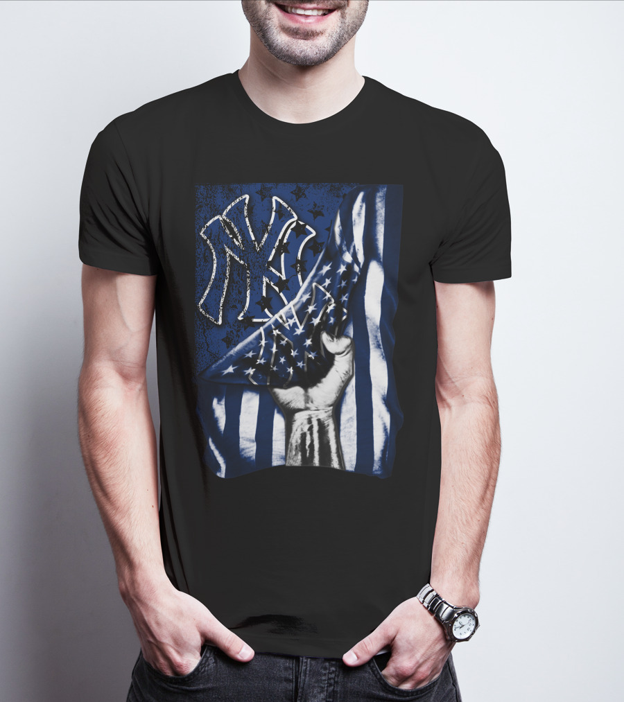 New York Yankees NY American Flag Star Motif T-Shirt