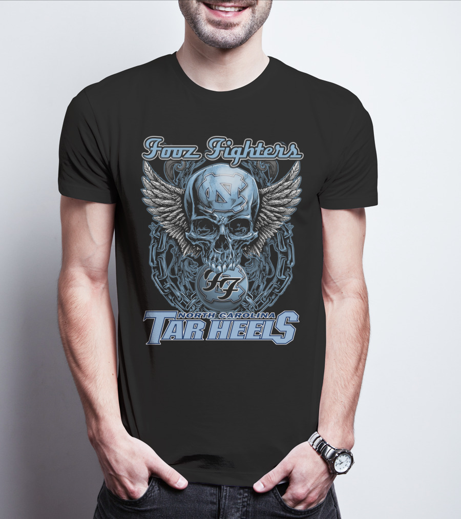 Foo Fighters North Carolina Tar Heels Skull Wings T-Shirt