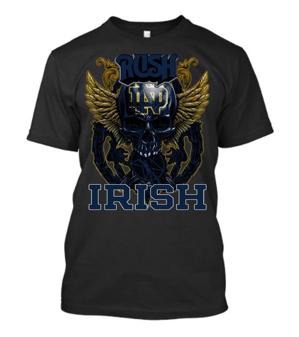 Rush Notre Dame ND Skull Wings Irish T-Shirt