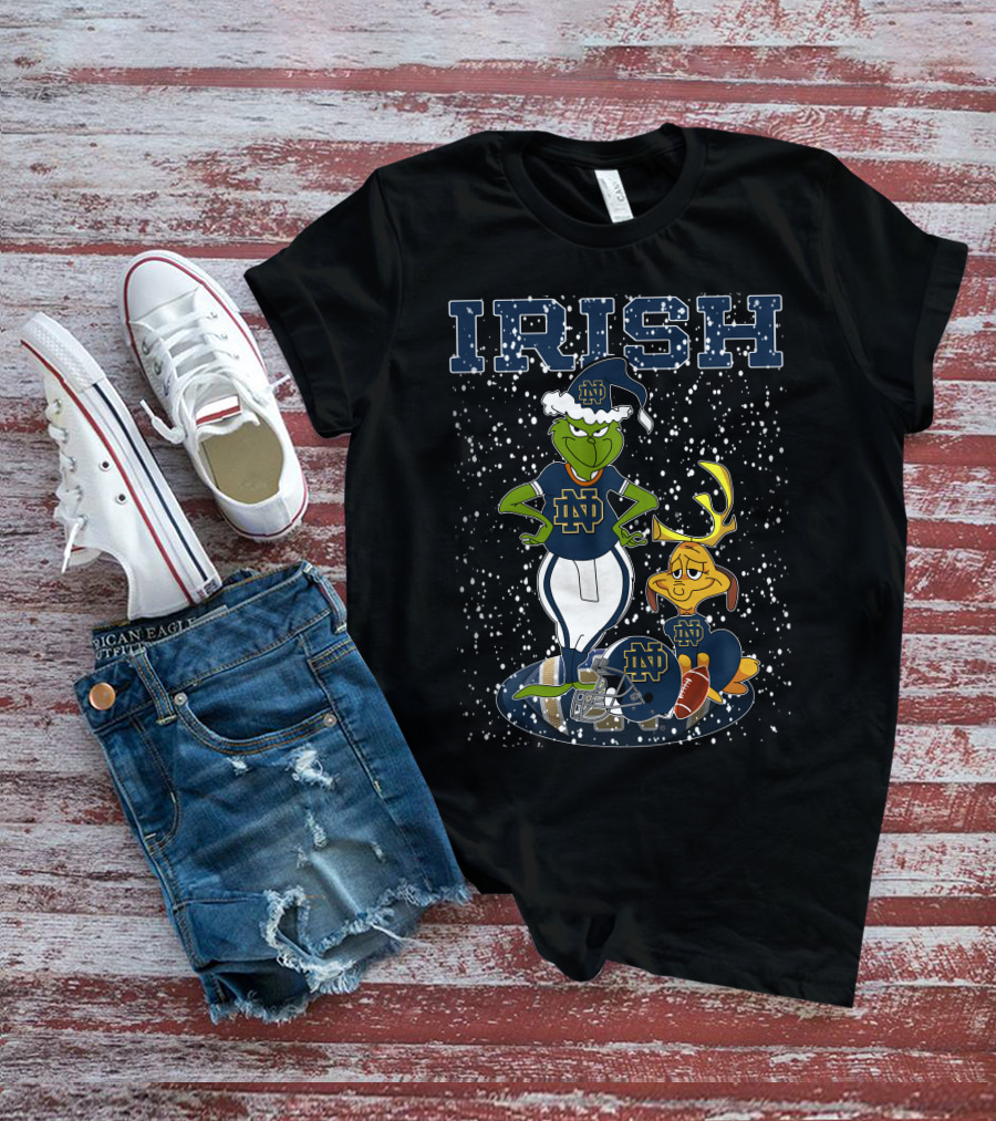Grinchxmas Notre Dame IRISH ND Football Snowflakes T-Shirt