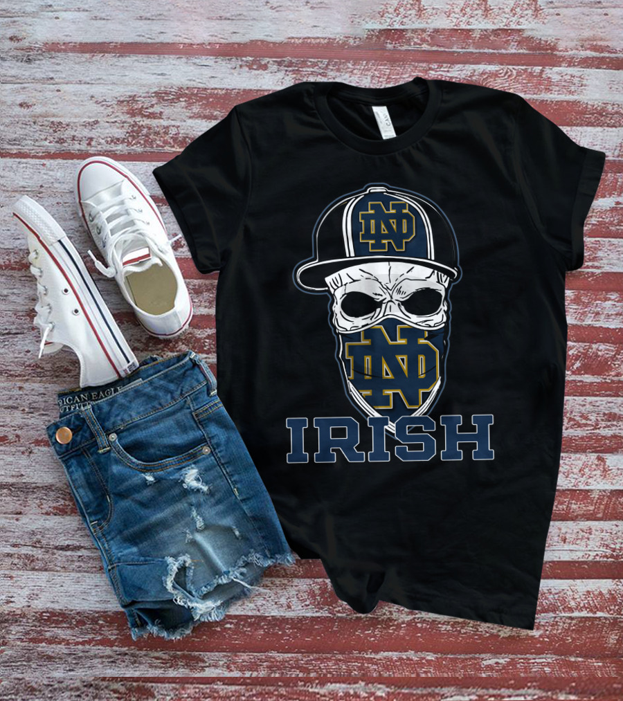 Notre Dame Fighting Irish Skull Hat T-Shirt