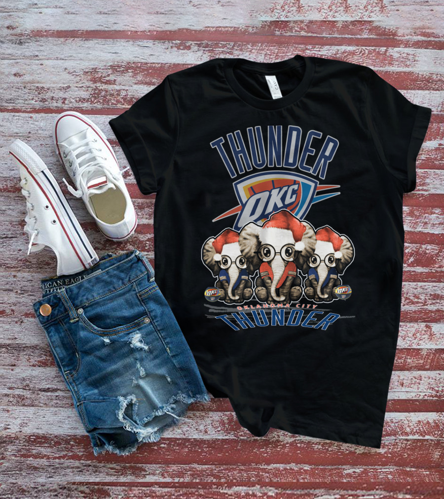 OKC Thunder Christmas Elephants Oklahoma City T-Shirt