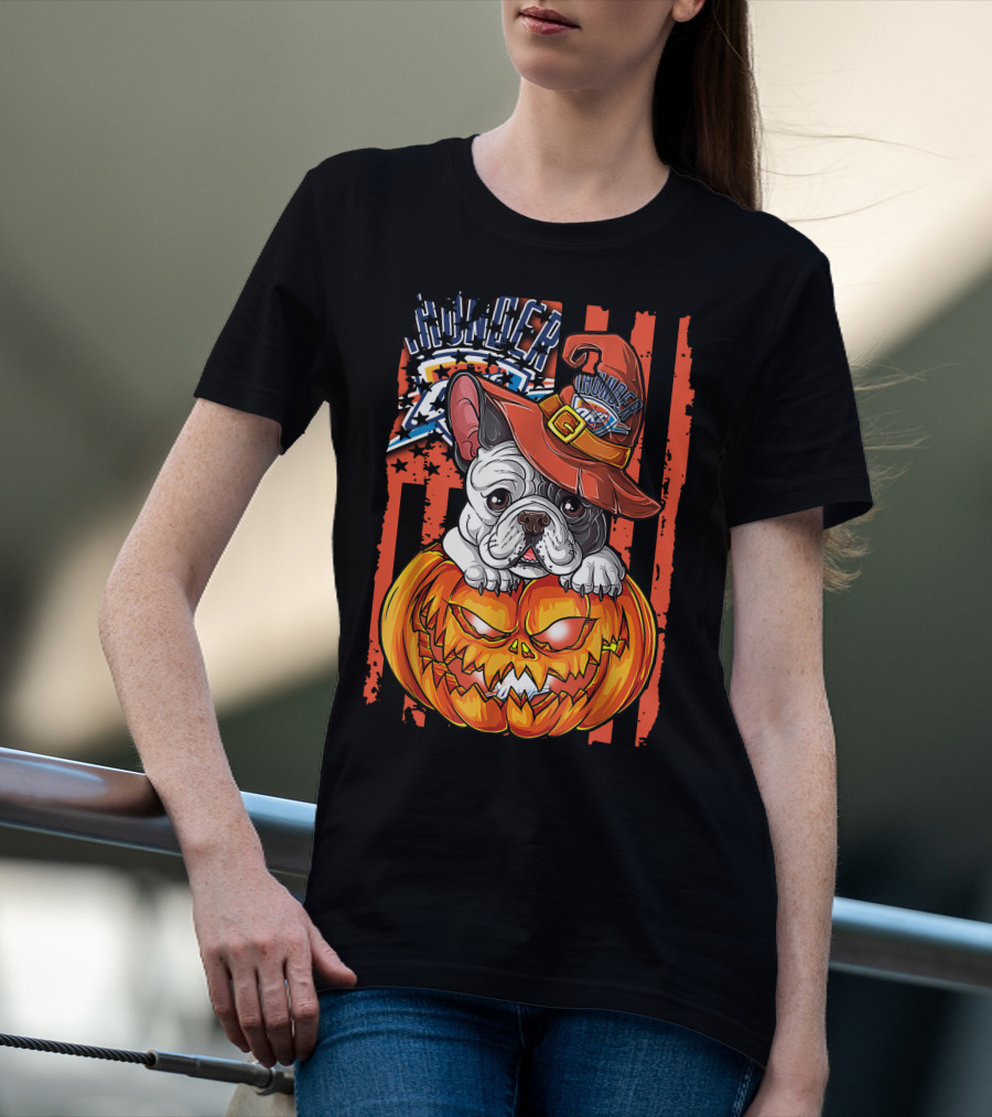 Hlw Bulldog Oklahoma City Thunder Halloween Pumpkin T-Shirt