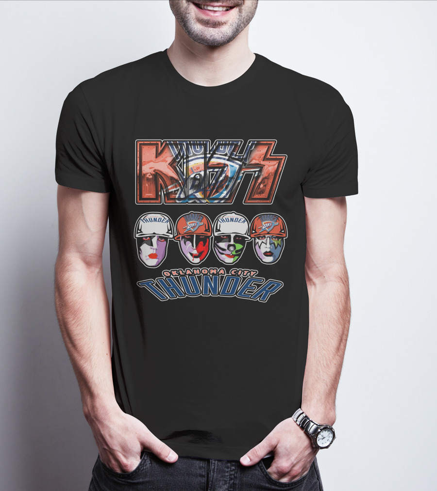 Kiss Oklahoma City Thunder Mascot Face Paint Display T-Shirt