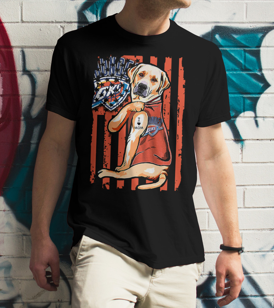 Labrador Retriever I Love Mom Oklahoma City Thunder T-Shirt