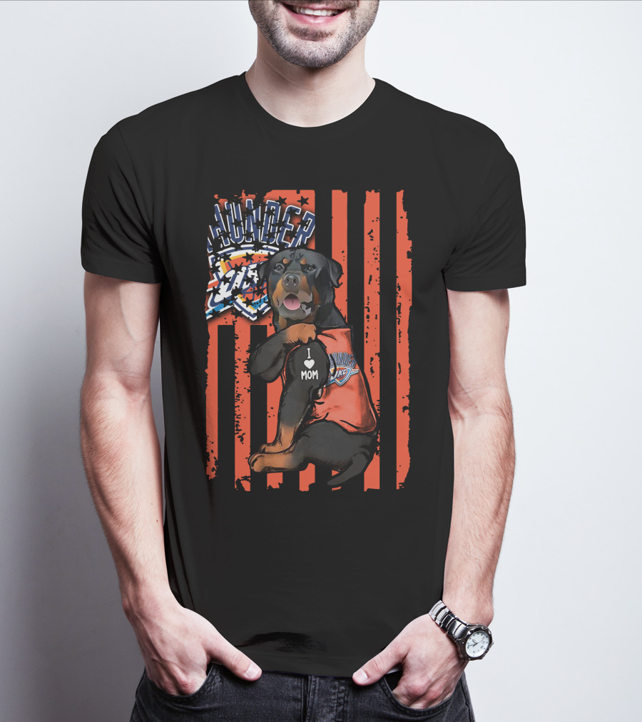 Rottweiler I Love Mom Oklahoma City Thunder Fan T-Shirt
