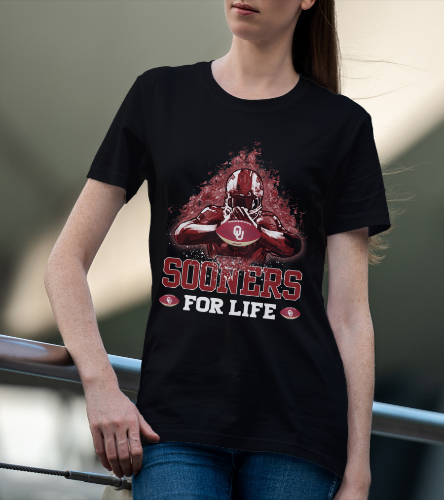 Sooners For Life Oklahoma Quarterback Football Commitment T-Shirt