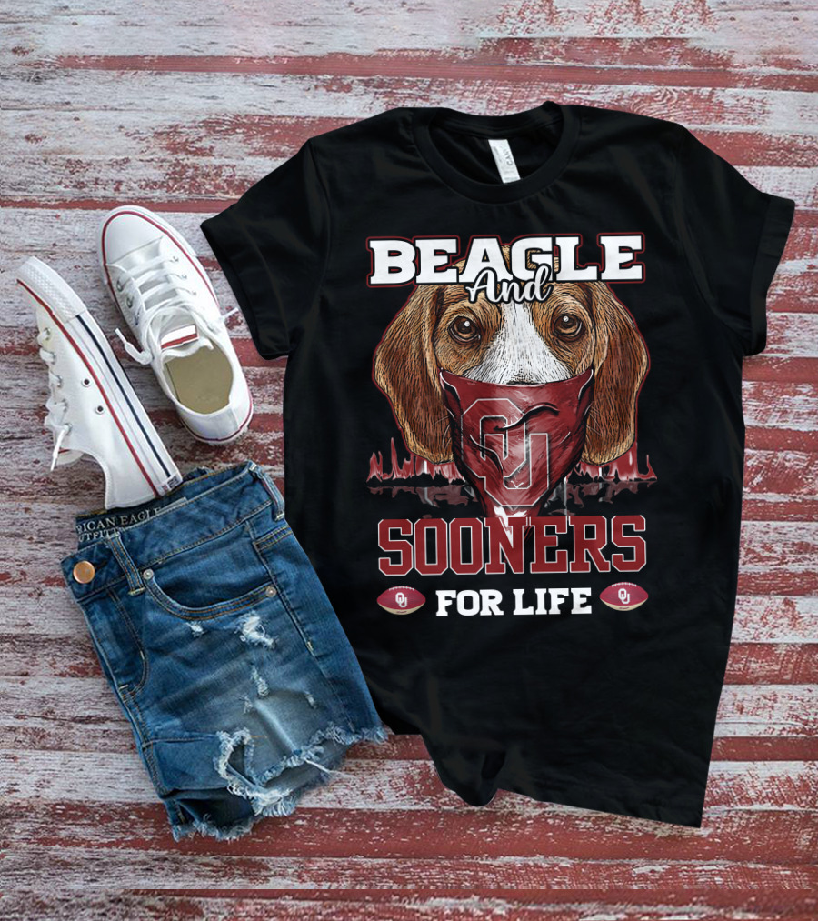 Beagle And Sooners For Life Oklahoma OU T-Shirt