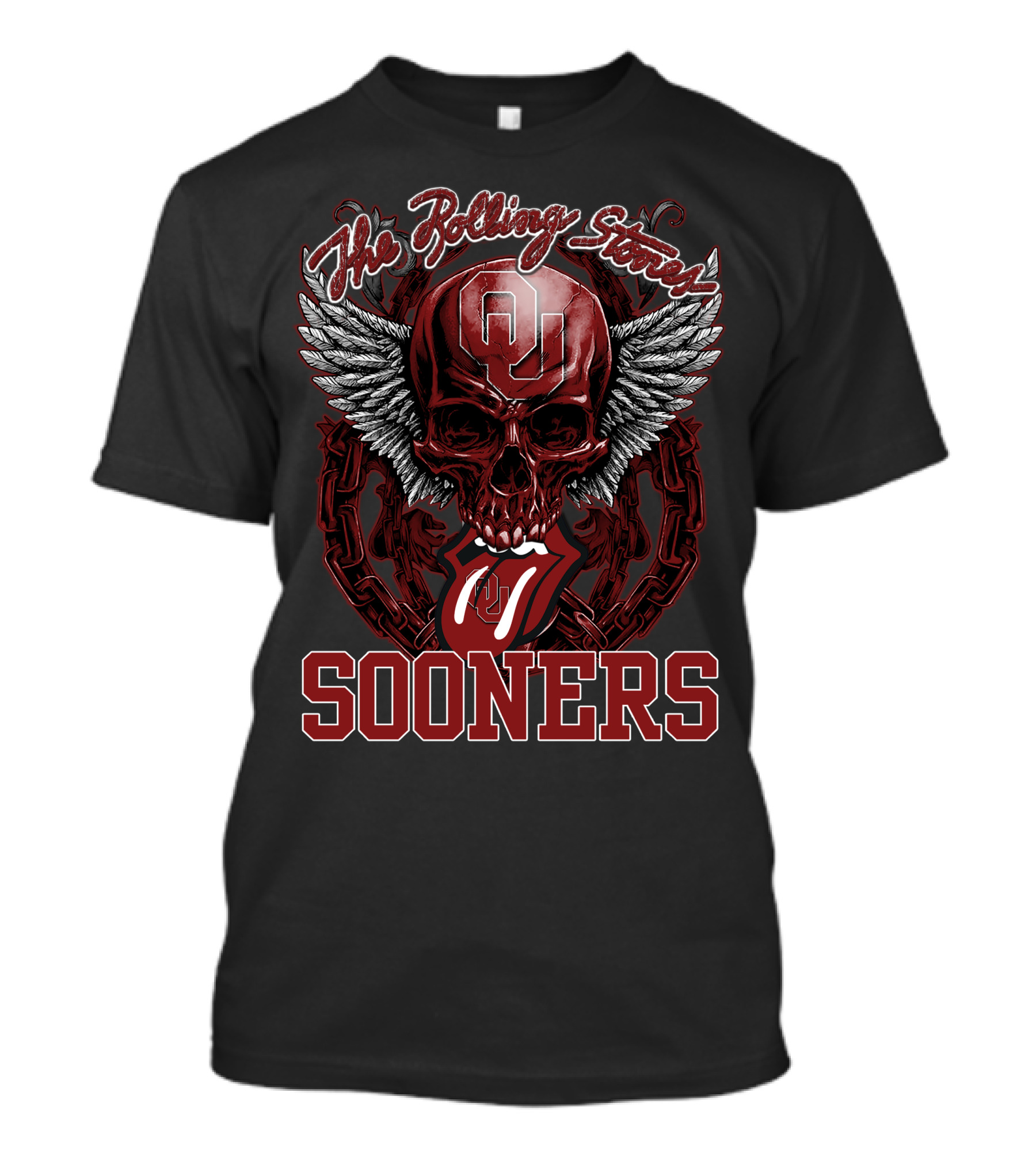 The Rolling Stones Ou Sooners Skull Wings T-Shirt