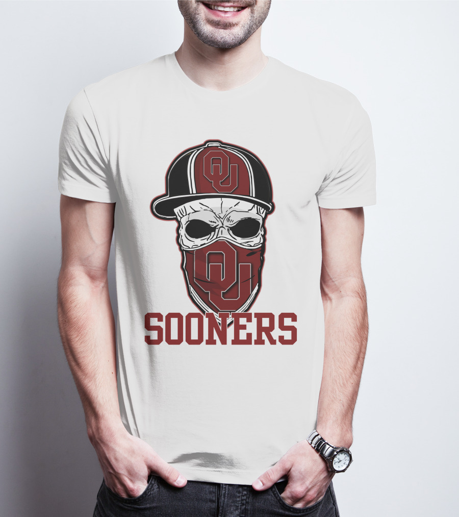 OU Sooners Skull Hat T-Shirt