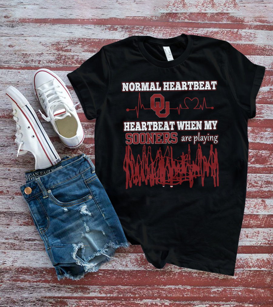 Normal Heartbeat Ou Heartbeat When My Sooners Are Playing T-Shirt