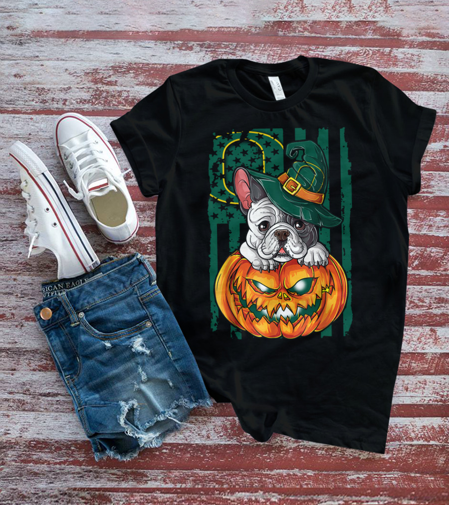 Hlw Bulldog Oregon Ducks Halloween Pumpkin Wizard Hat T-Shirt