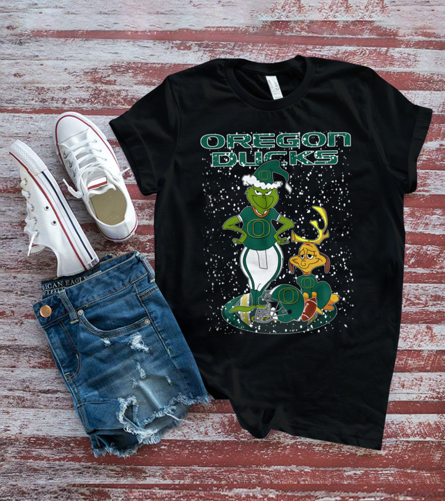 Oregon Ducks Grinchxmas Football Holiday T-Shirt