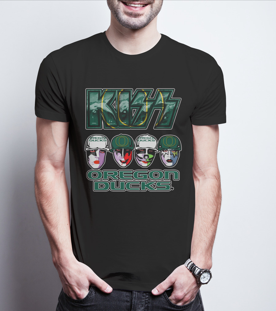 KISS Oregon Ducks Football Faces T-Shirt