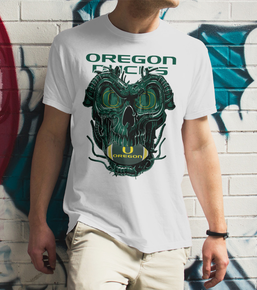 Oregon Ducks Dragonskull Football Fusion T-Shirt