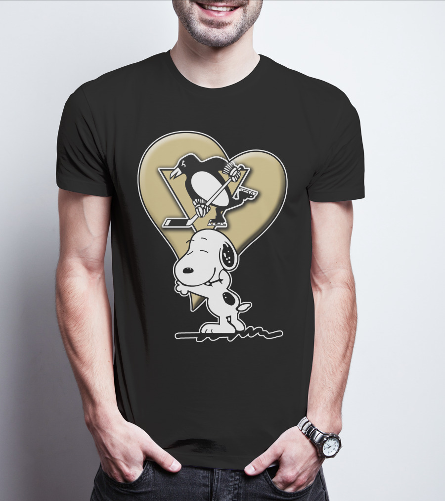 Snoopy Heart Hockey Pittsburgh Penguins Snp T-Shirt