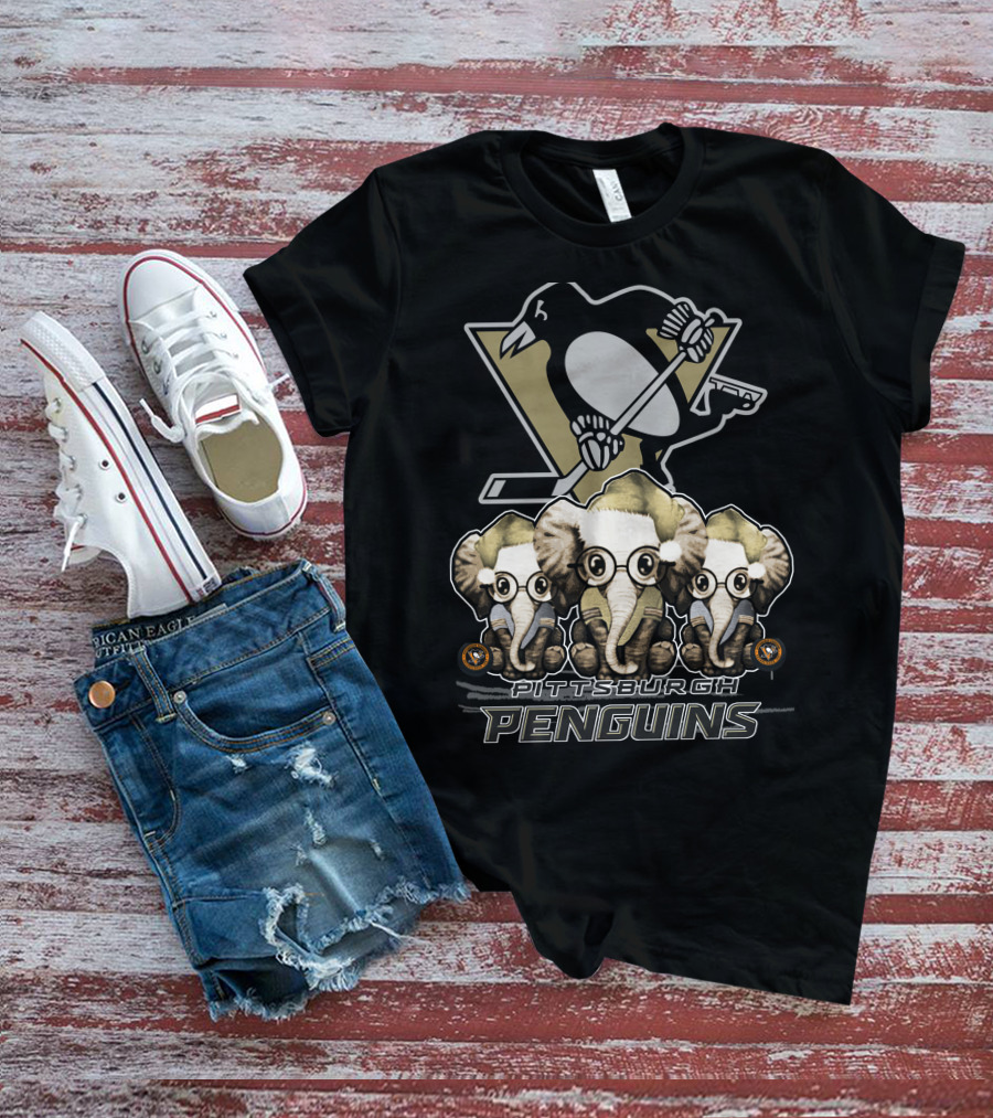 Pittsburgh Penguins Elephants Christmas T-Shirt