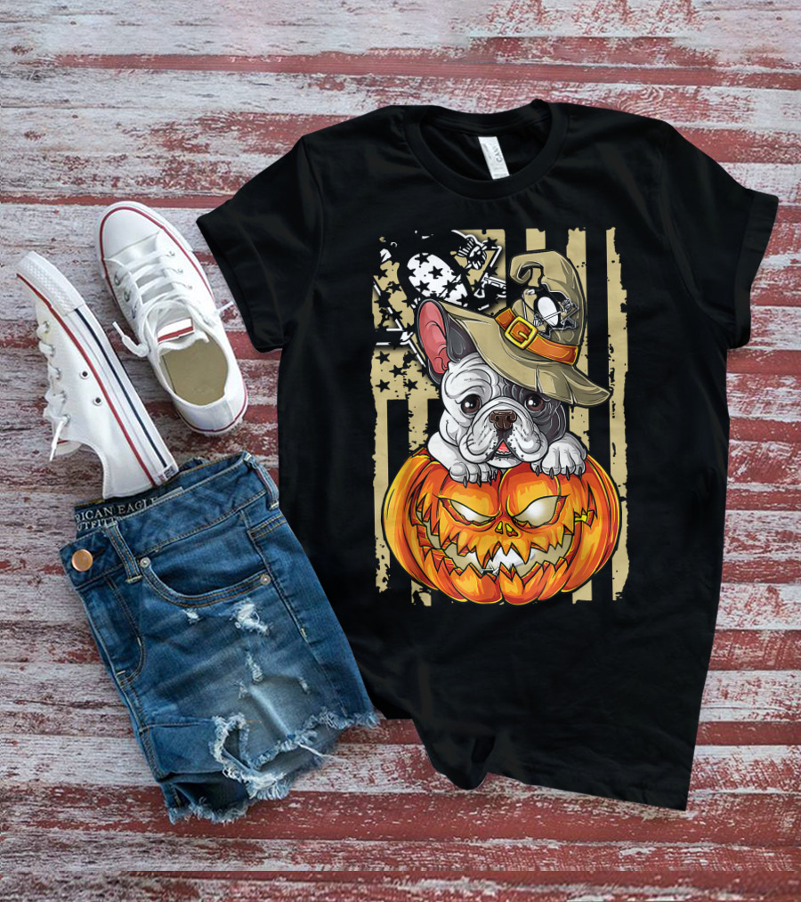 Hlw Bulldog Pumpkin Pittsburgh Penguins Halloween T-Shirt