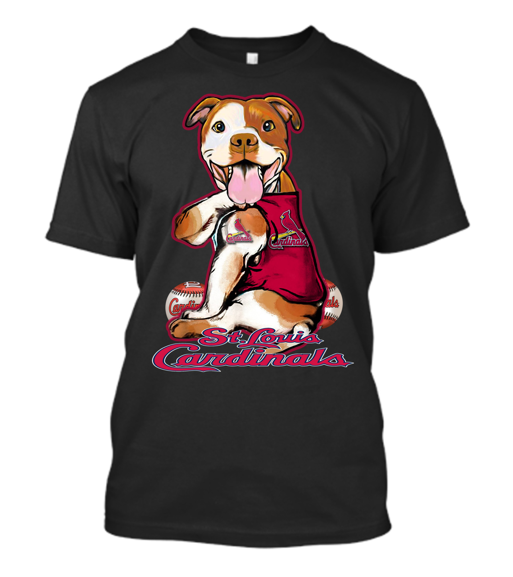 St. Louis Cardinals Pitbull Baseball Team Mascot T-Shirt