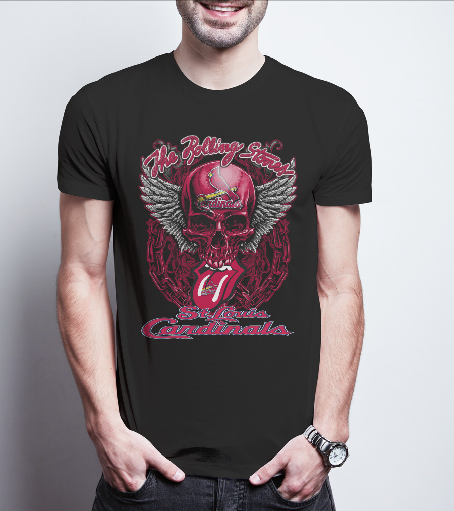 The Rolling Stones St. Louis Cardinals Skull And Wings T-Shirt