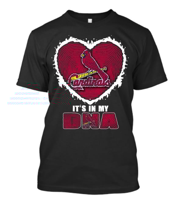 It's In My DNA Cardinals Heart Fingerprint T-Shirt