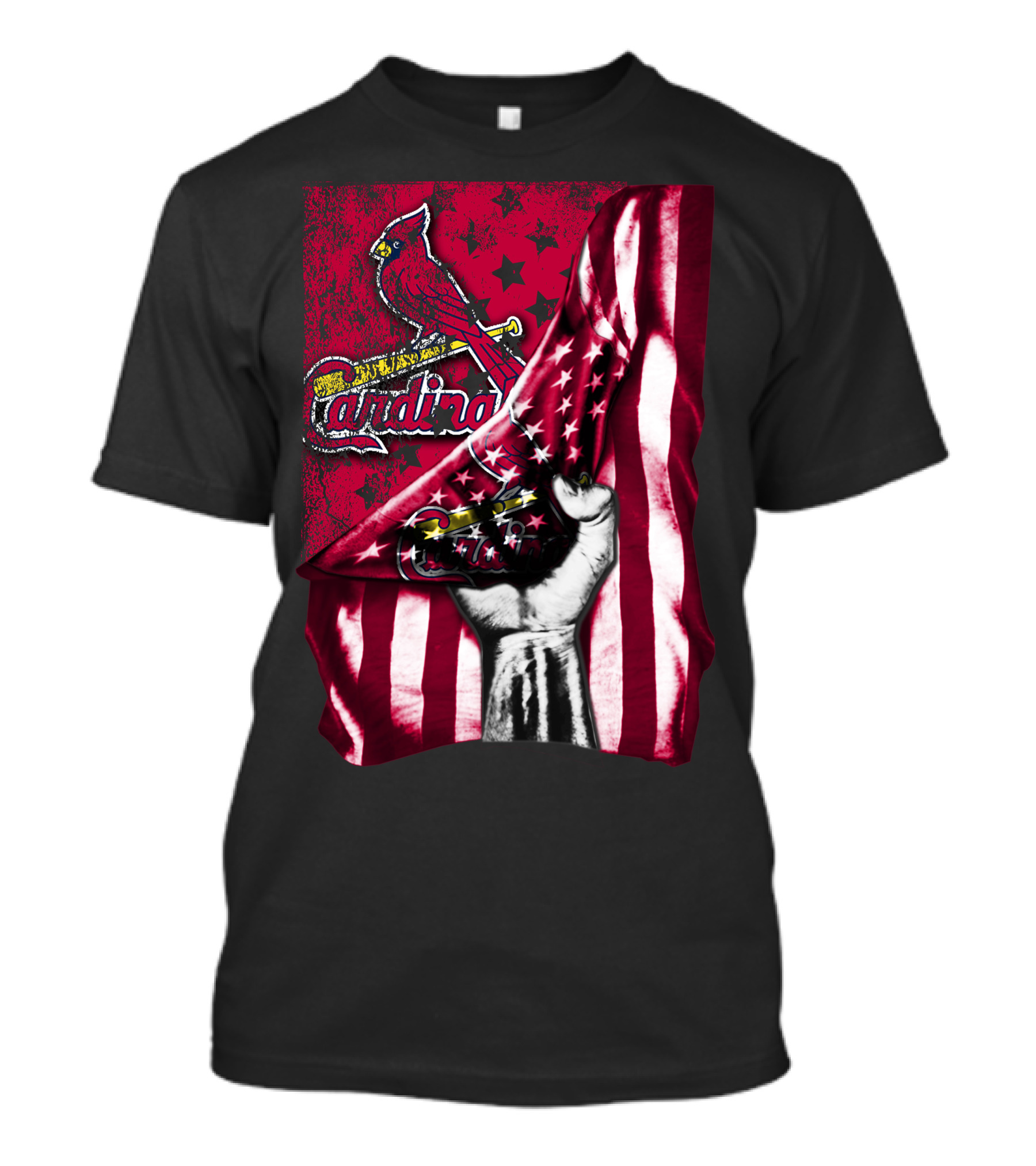 Flag St. Louis Cardinals Stars And Stripes Fist T-Shirt