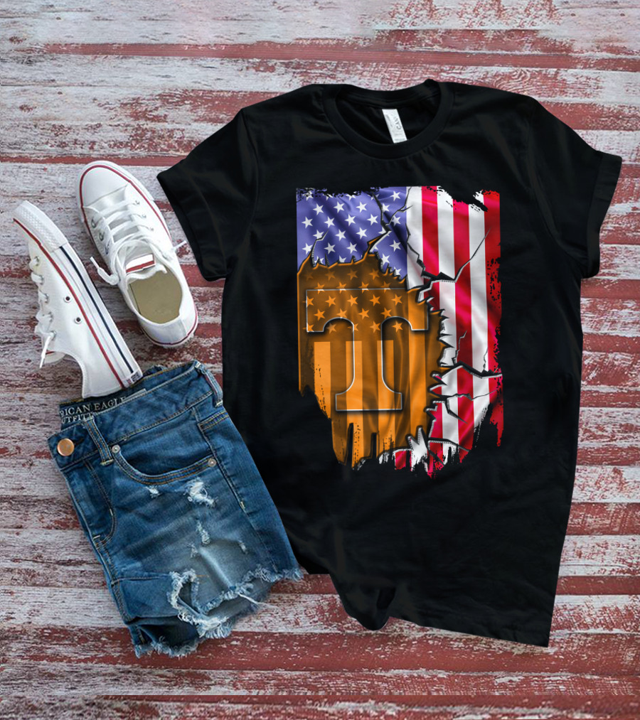 American Flag Tennessee Volunteers T T-Shirt