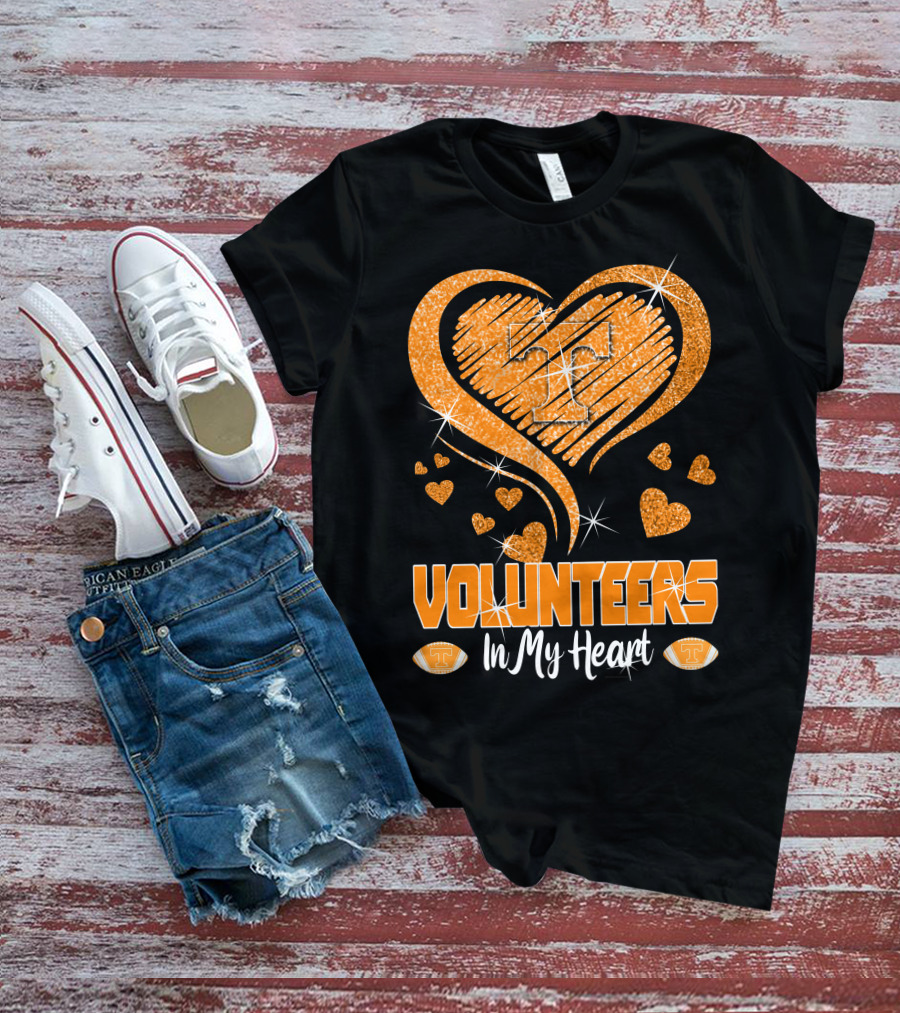 Tennessee Volunteers Orange Heart With T Logo In My Heart T-Shirt