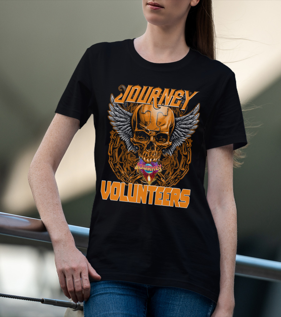 Journey Volunteers Winged Skull Chain Flame T-Shirt