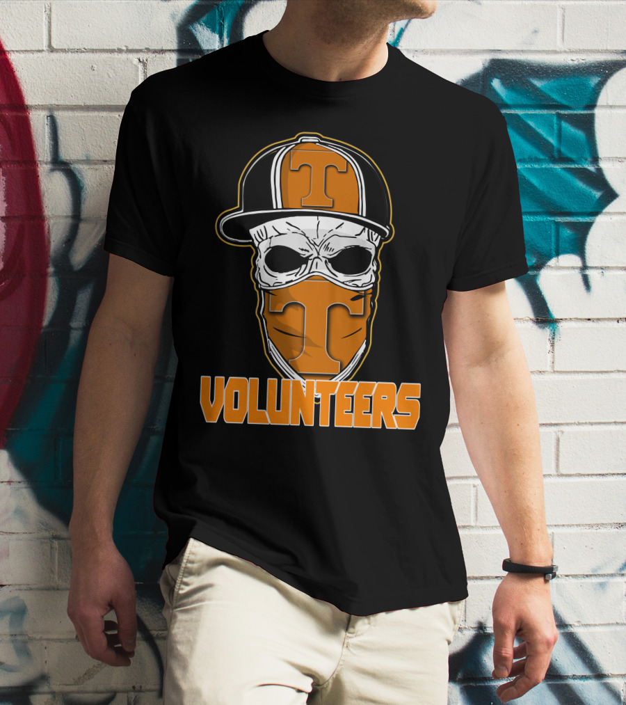 Skull With Hat Tennessee Volunteers Logo Bandana T-Shirt