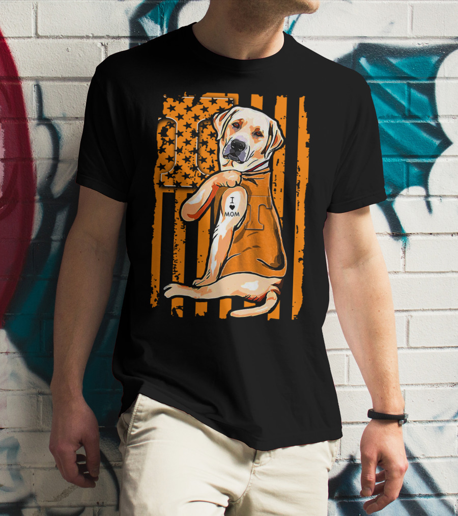 Labrador Retriever I Love Mom Tennessee Volunteers T-Shirt