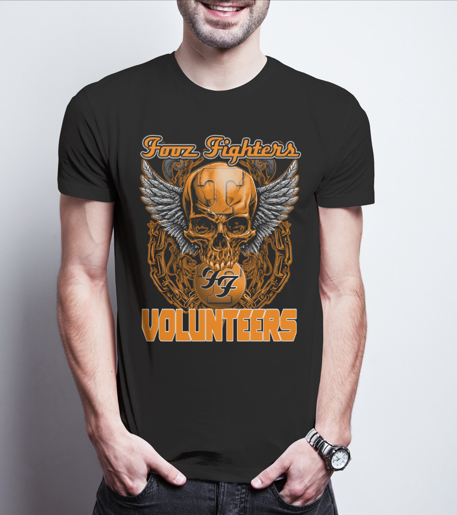 Fooz Fighters Volunteers Tennessee Skull Wings T-Shirt