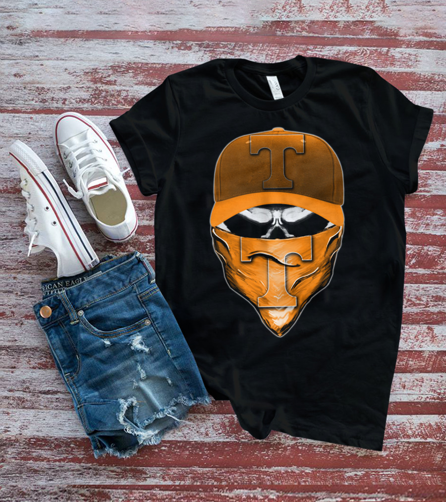 Tennessee Volunteers Skull T Mask Cap T-Shirt