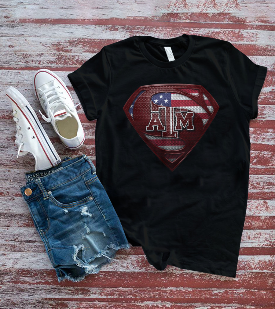Texas A&M Aggies Super American Flag T-Shirt