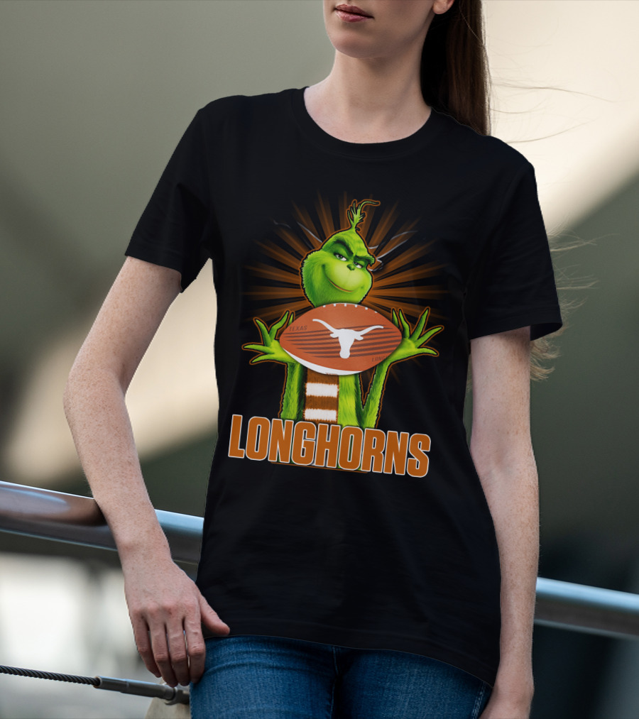 Texas Longhorns Grinch Football T-Shirt