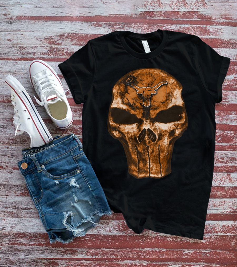 Texas Longhorns Skull Punisher T-Shirt