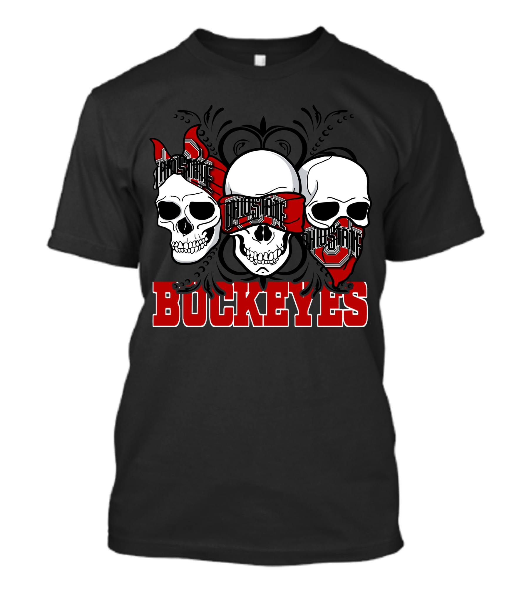 Ohio State Buckeyes Skull Trio T-Shirt