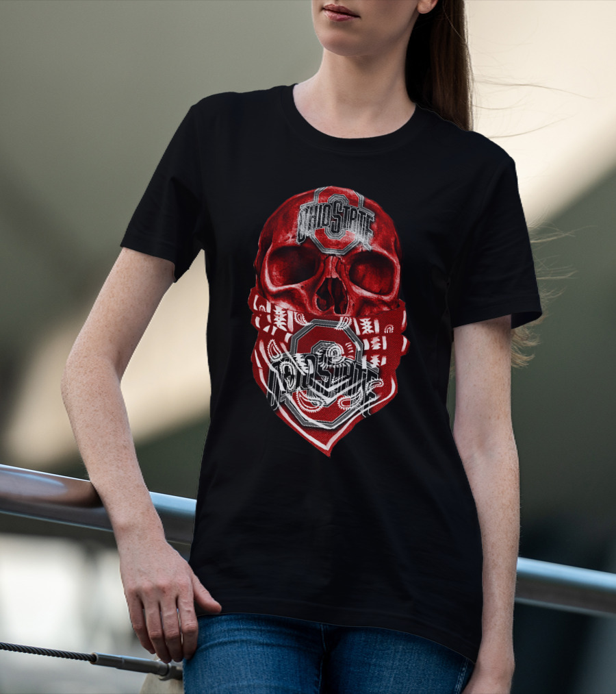Ohio State Buckeyes Skull With Bandana T-Shirt