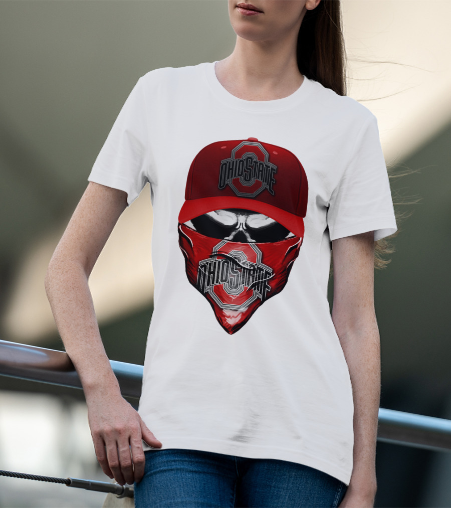 Ohio State Buckeyes Skull Bandana Hat T-Shirt
