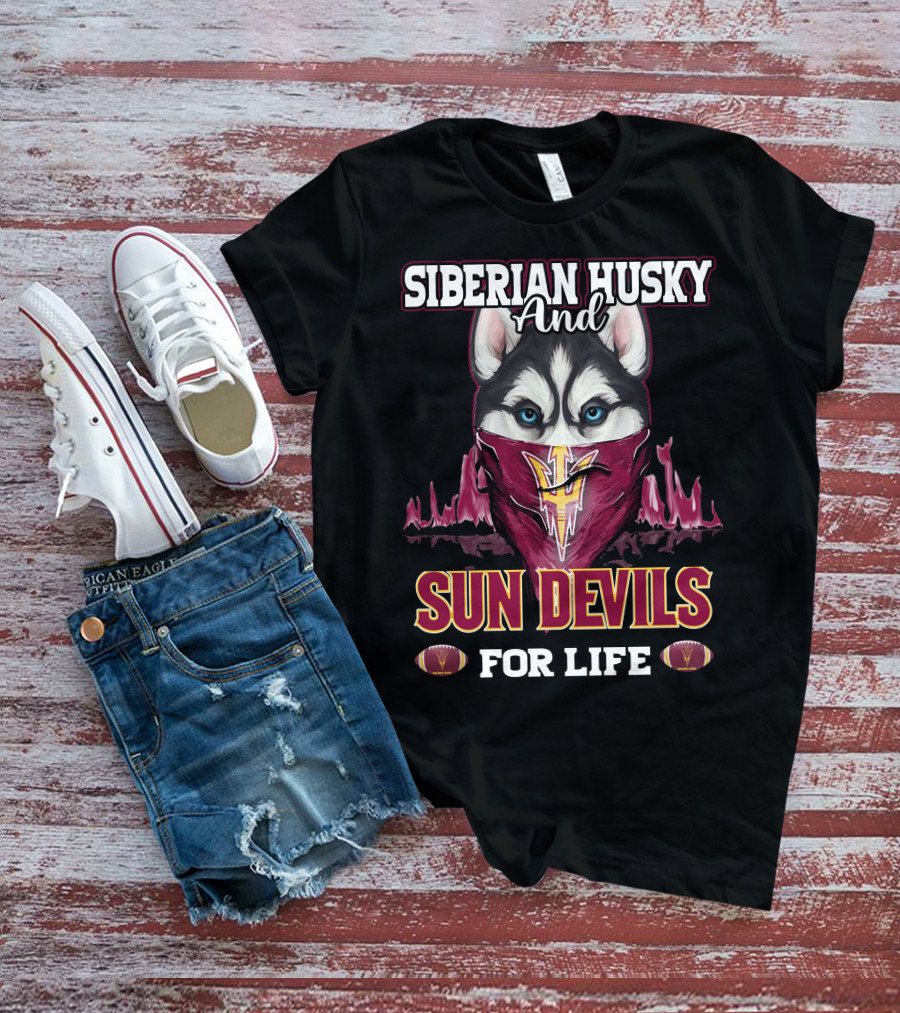 Siberian Husky And Sun Devils For Life T-Shirt