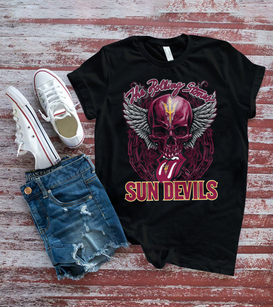 The Rolling Stones Sun Devils Skull With Wings And Tongue T-Shirt