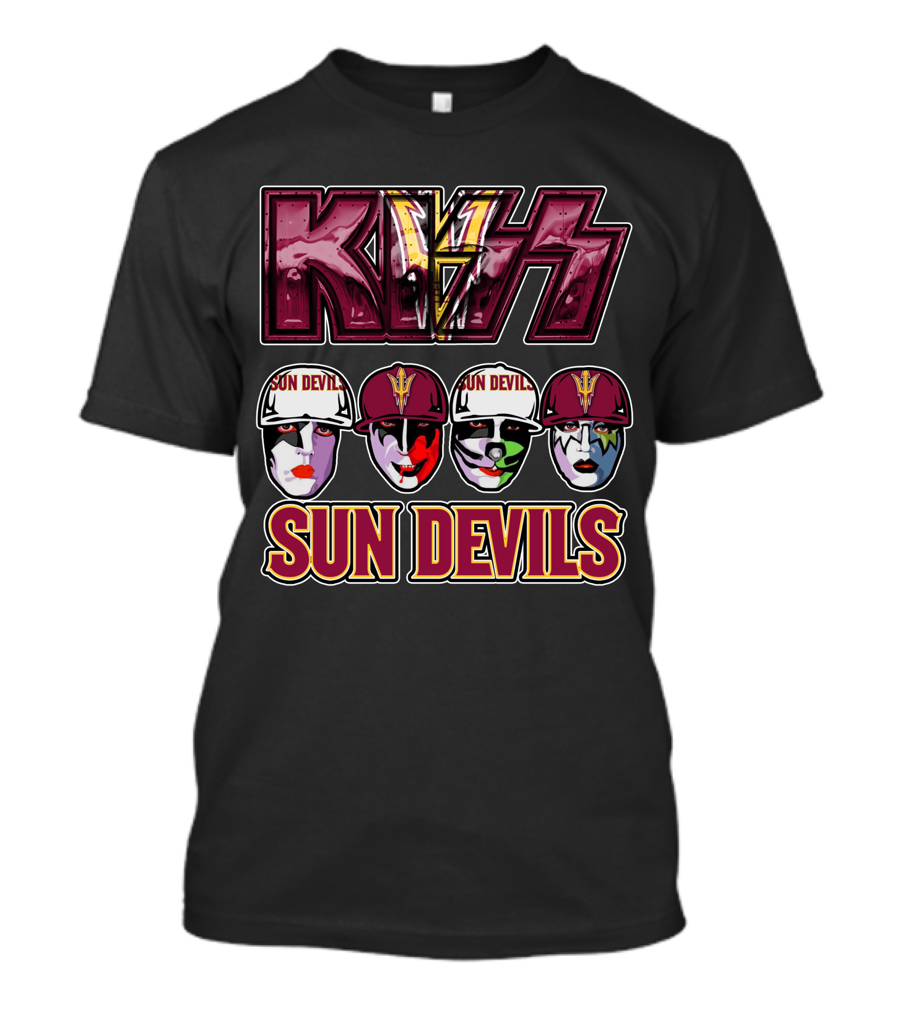 KISS Sun Devils Facepaint Caps T-Shirt
