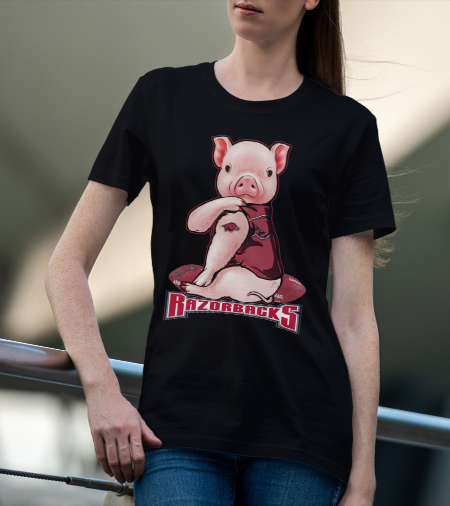 Arkansas Razorbacks Pig Football Mascot T-Shirt