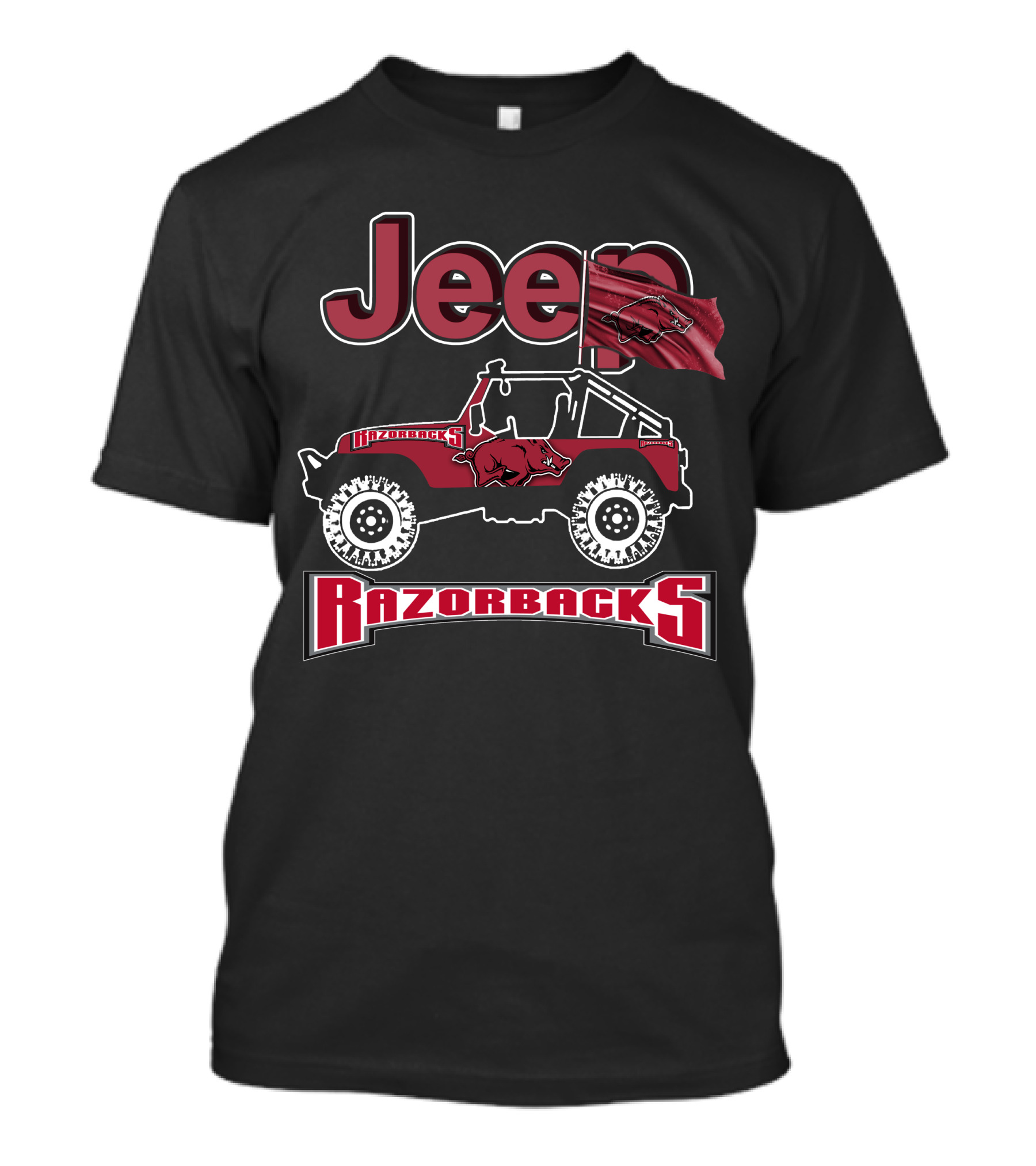 Jeep Arkansas Razorbacks Off-Road Enthusiast Spirit T-Shirt