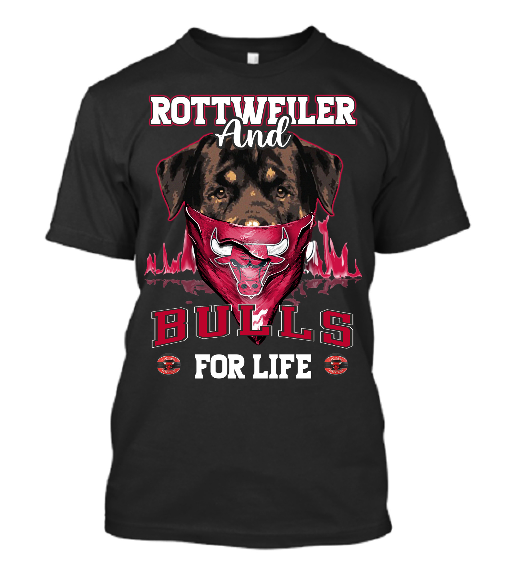 Rottweiler And Bulls For Life Chicago Bulls T-Shirt