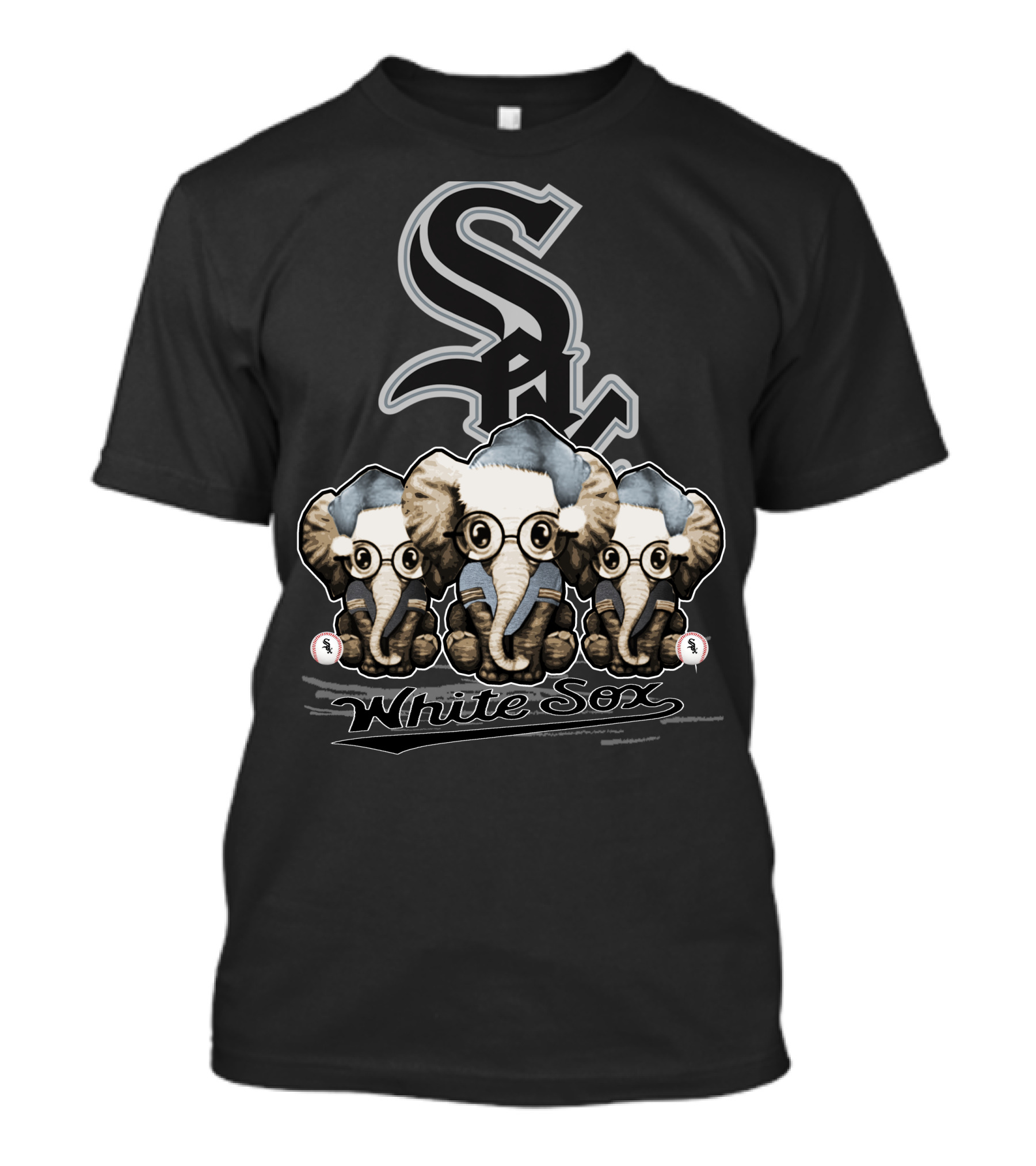Chicago White Sox Festive Elephant Trio Christmas T-Shirt