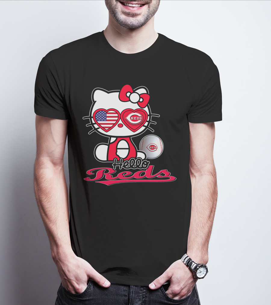 Hello Kitty Reds Cincinnati Baseball America T-Shirt