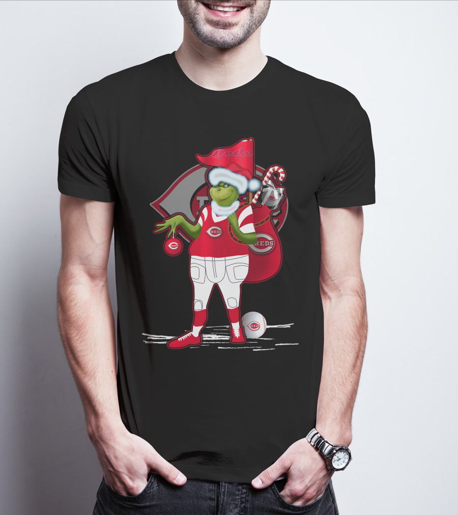 Grinchxmas Cincinnati Reds Holiday Baseball Character T-Shirt
