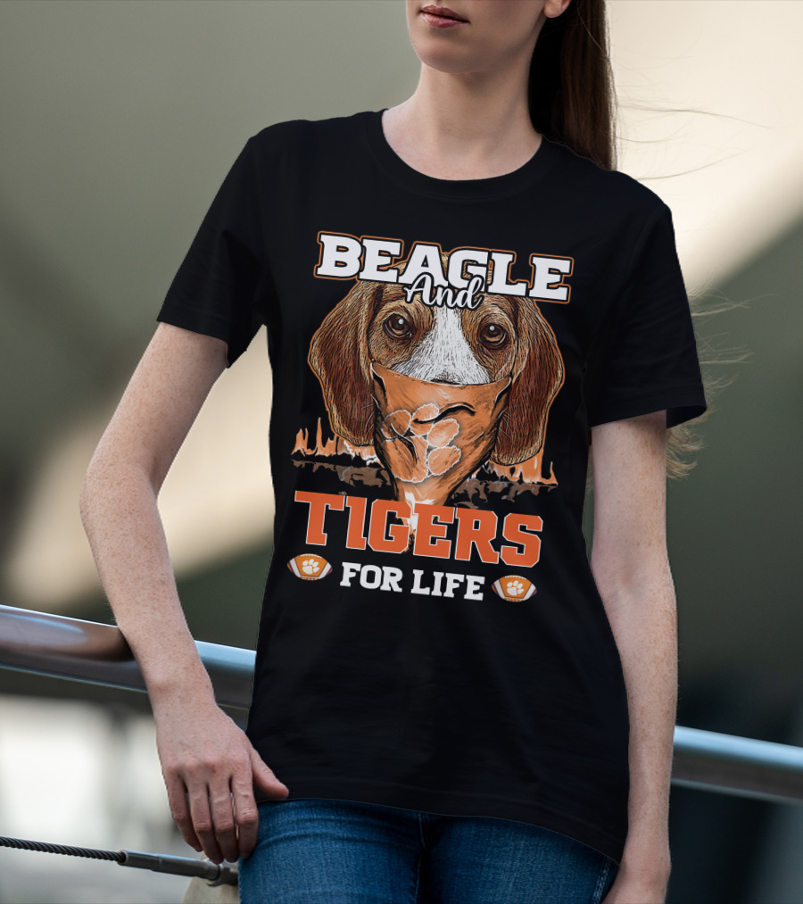 Beagle And Tigers For Life Clemson T-Shirt