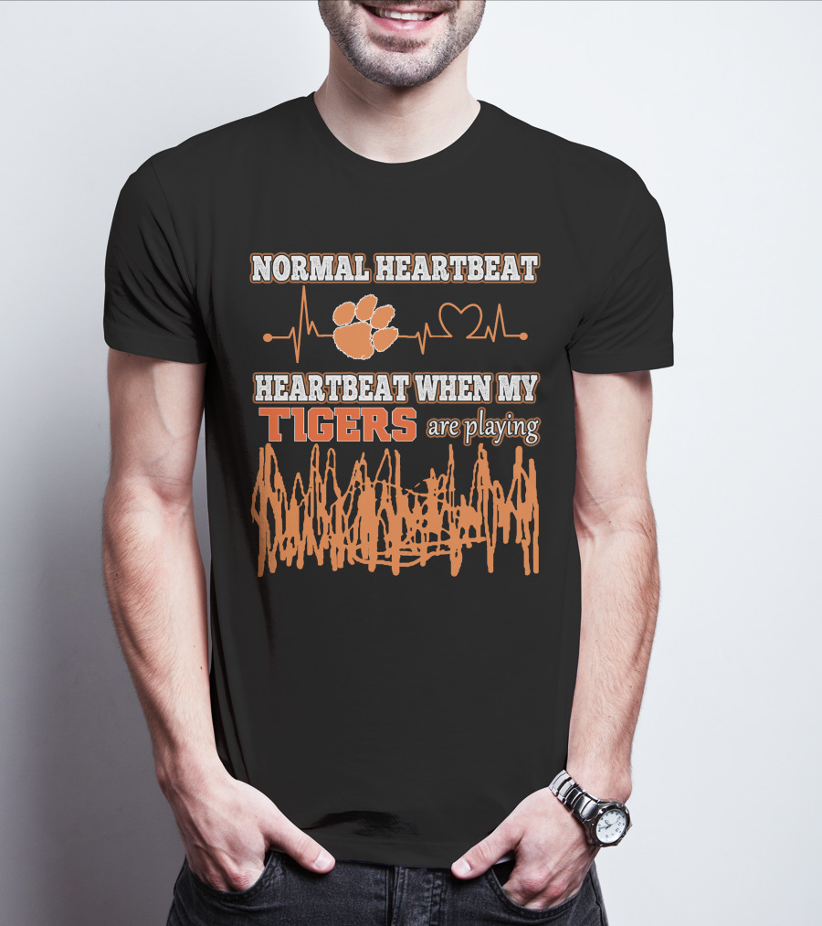 Normal Heartbeat Heartbeat When My Clemson Tigers Are Playing T-Shirt